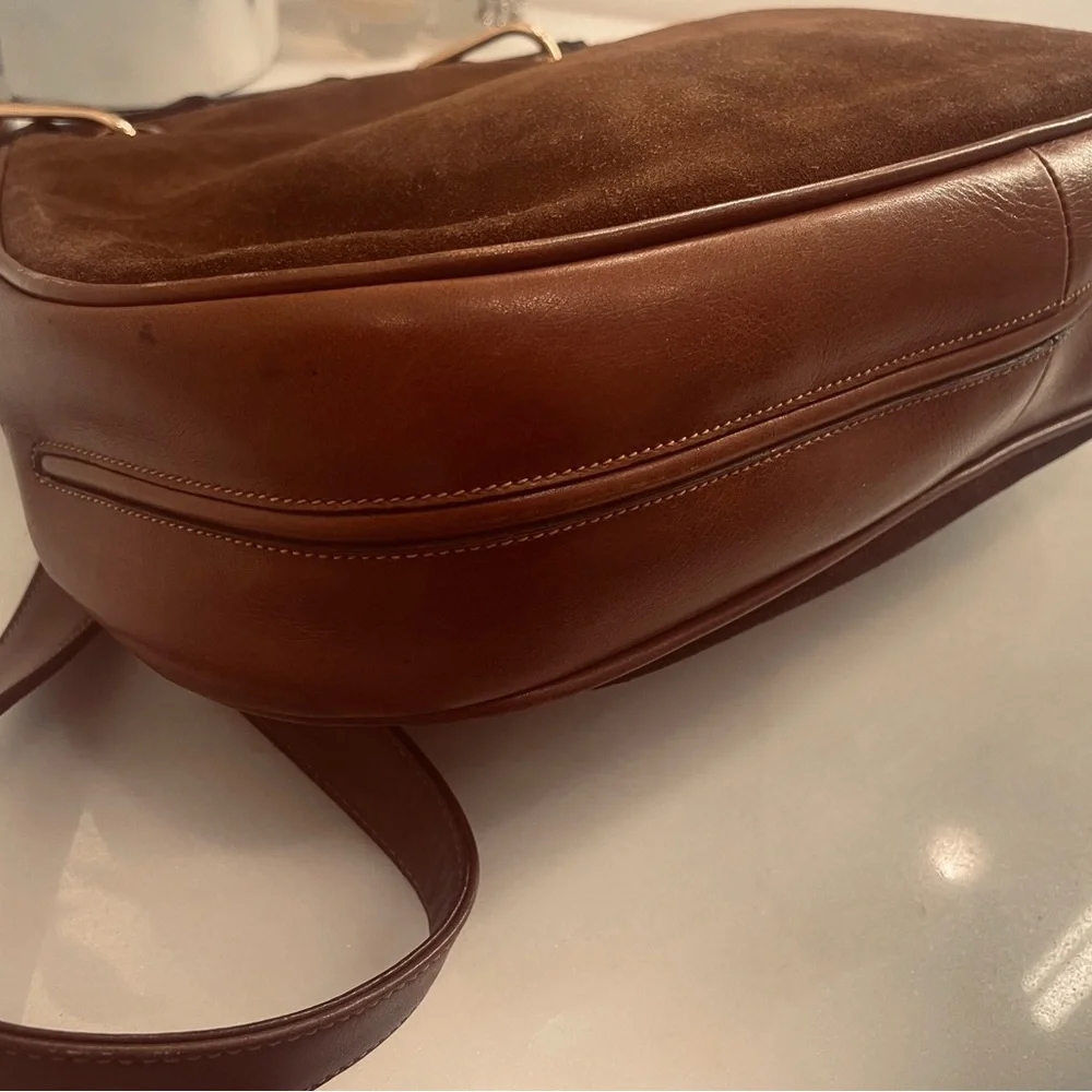 ❌SOLD❌ Authentic Gucci Bolso de hombro Brown Suede and Bamboo Vintage Bag - Picture 10 of 14